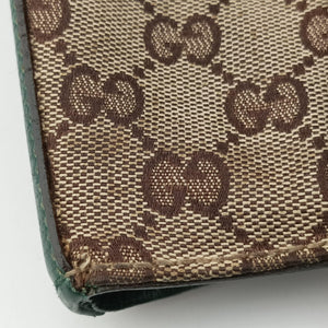 Pre-owned Gucci Horsebit Hasler Green × Brown GGCanvas×Leather 137475 handbag | stylenewstar