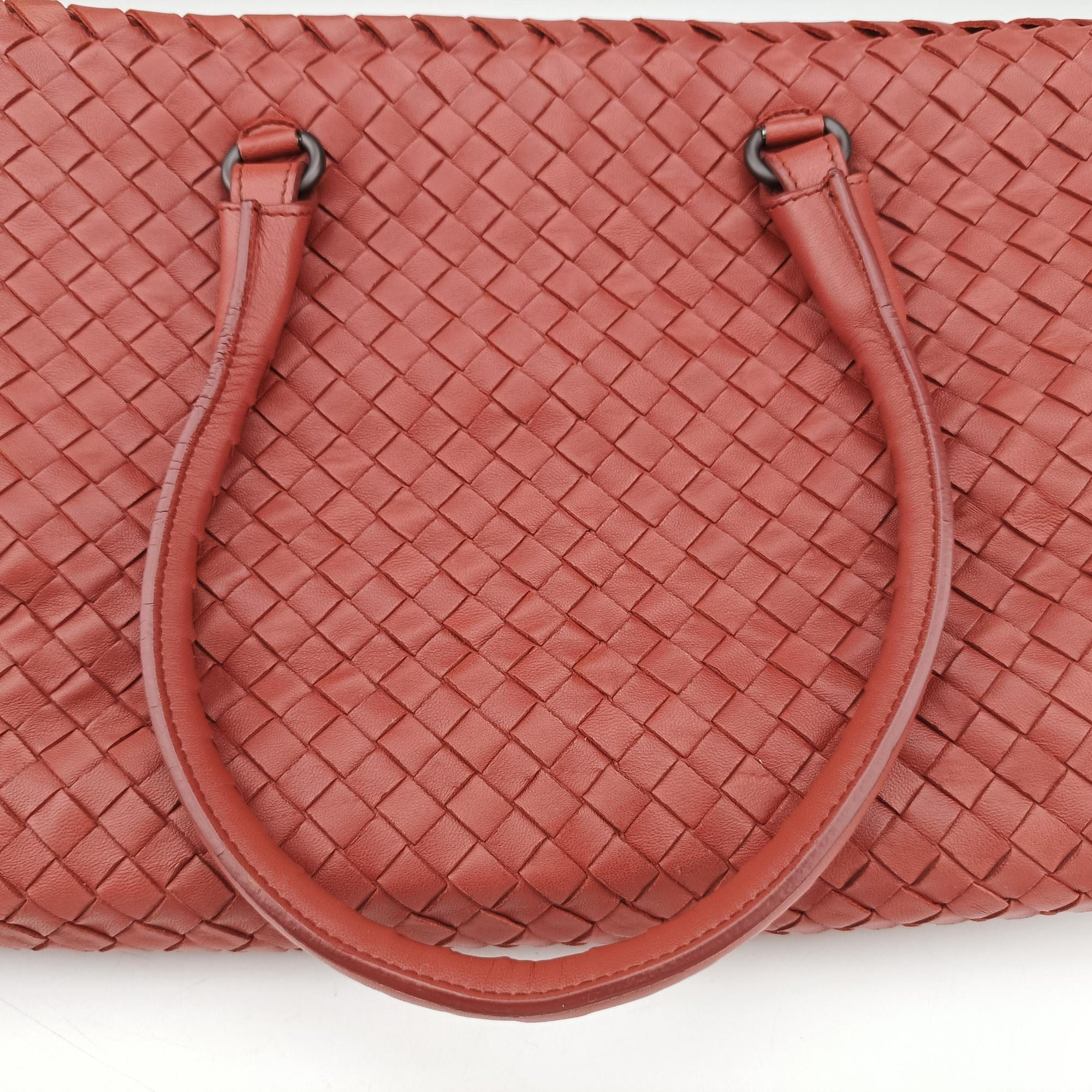 Pre-owned Bottega Veneta Intrecciato terracotta lambskin  handbag | stylenewstar