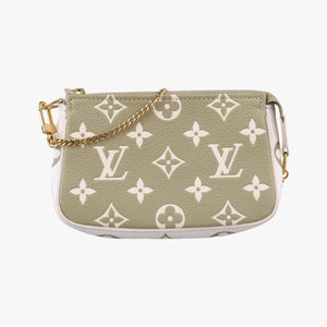 Pre-owned Louis Vuitton Mini Pochette Accessoires Khaki × Beige Monogram Empreinte M81284 handbag | stylenewstar