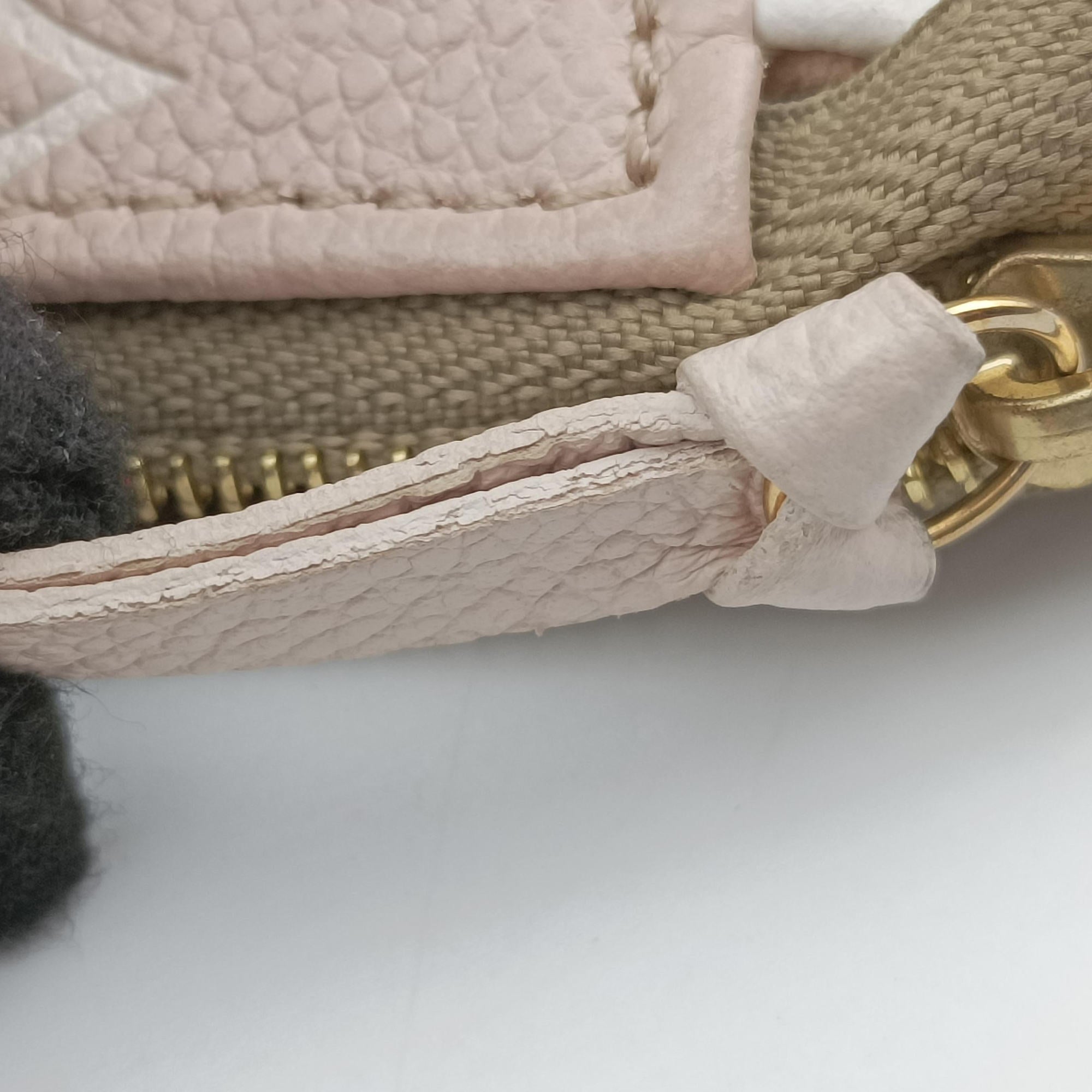Pre-owned Louis Vuitton Mini Pochette Accessoires Khaki × Beige Monogram Empreinte M81284 handbag | stylenewstar
