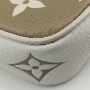 Pre-owned Louis Vuitton Mini Pochette Accessoires Khaki × Beige Monogram Empreinte M81284 handbag | stylenewstar