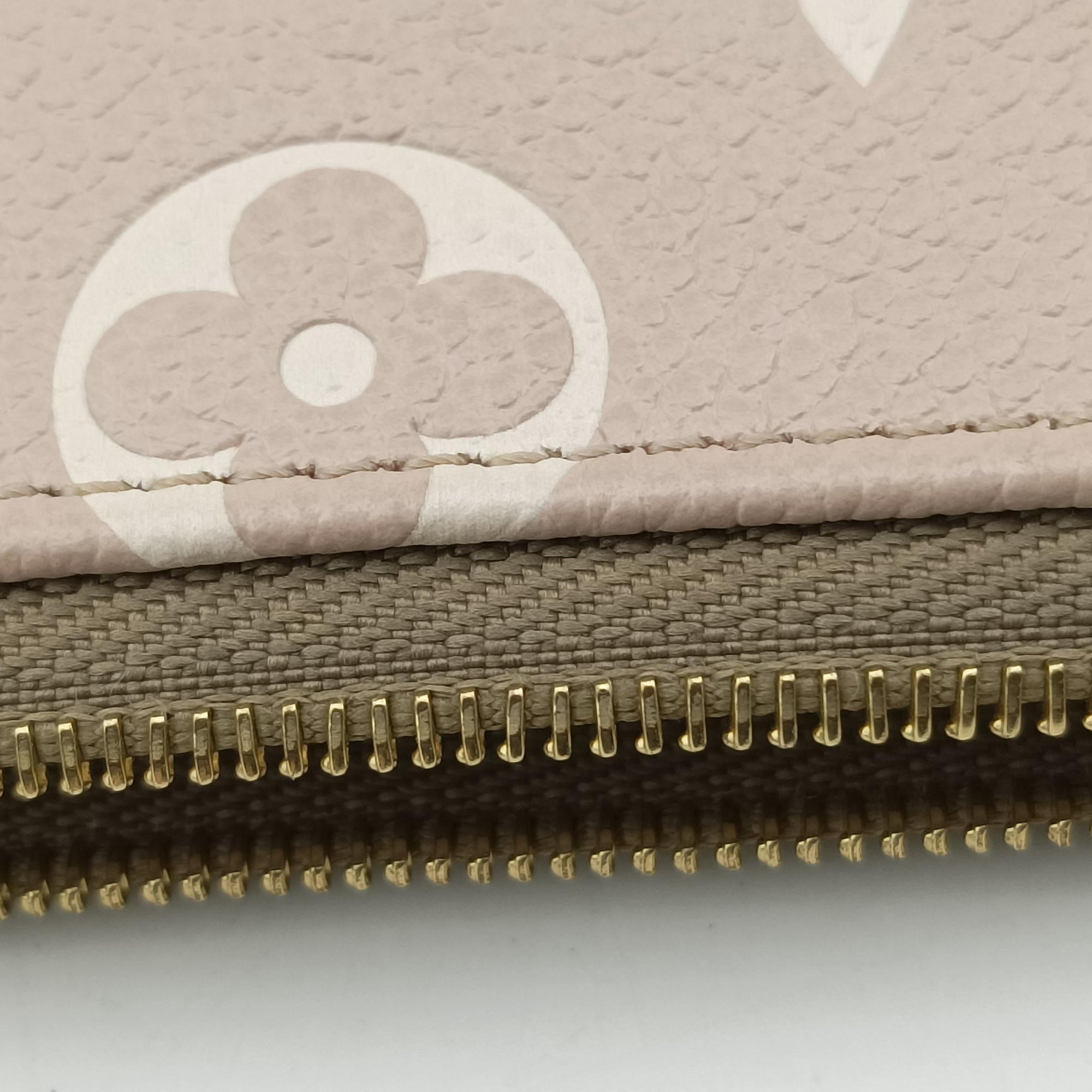 Pre-owned Louis Vuitton Mini Pochette Accessoires Khaki × Beige Monogram Empreinte M81284 handbag | stylenewstar