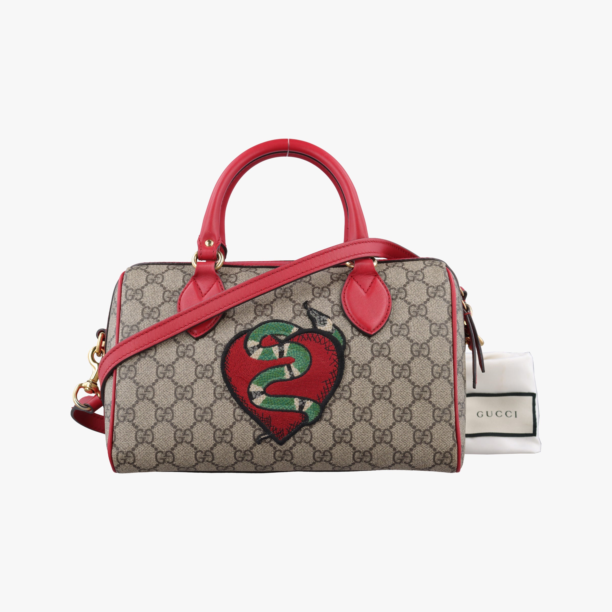 Pre-owned Gucci GG SUPREME Beige×Multicolour PVC coated canvas×Leather 409529 shoulderbag | stylenewstar
