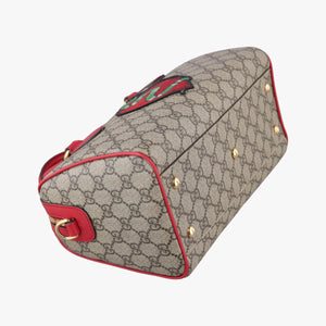 Pre-owned Gucci GG SUPREME Beige×Multicolour PVC coated canvas×Leather 409529 shoulderbag | stylenewstar