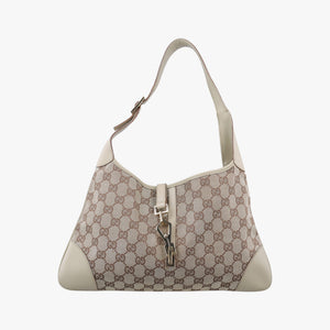 Pre-owned Gucci Jackie Ivory × Beige canvas×leather 001.40 handbag | stylenewstar