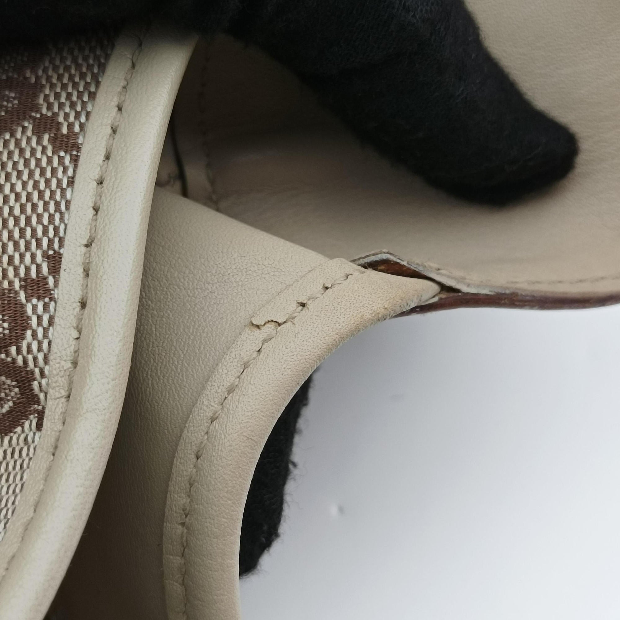 Pre-owned Gucci Jackie Ivory × Beige canvas×leather 001.40 handbag | stylenewstar