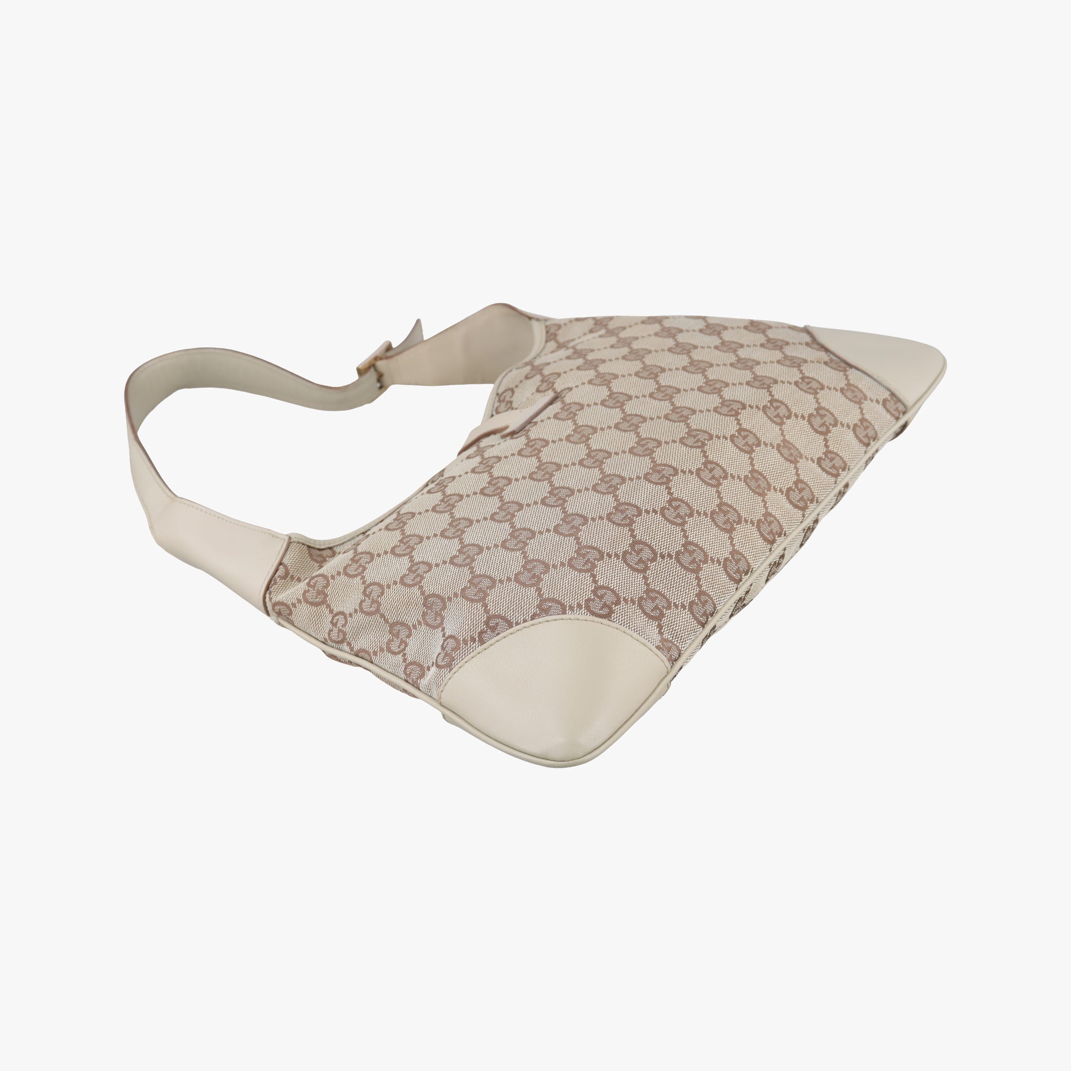 Pre-owned Gucci Jackie Ivory × Beige canvas×leather 001.40 handbag | stylenewstar