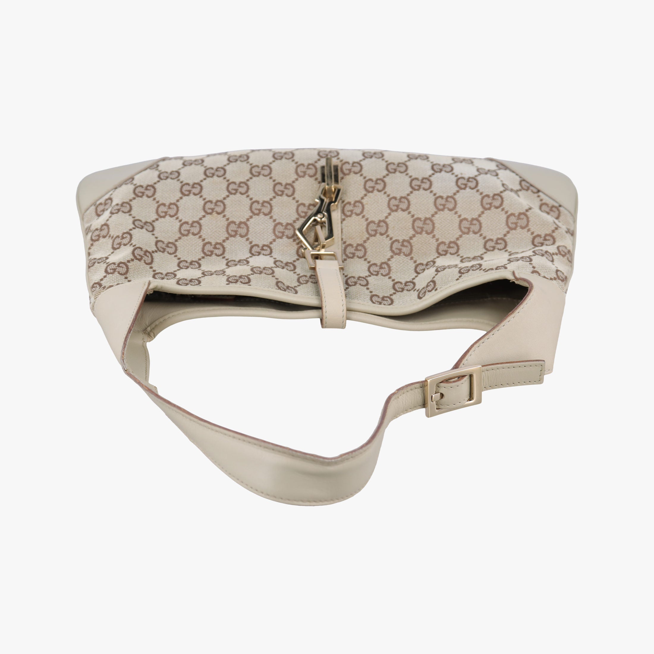 Pre-owned Gucci Jackie Ivory × Beige canvas×leather 001.40 handbag | stylenewstar