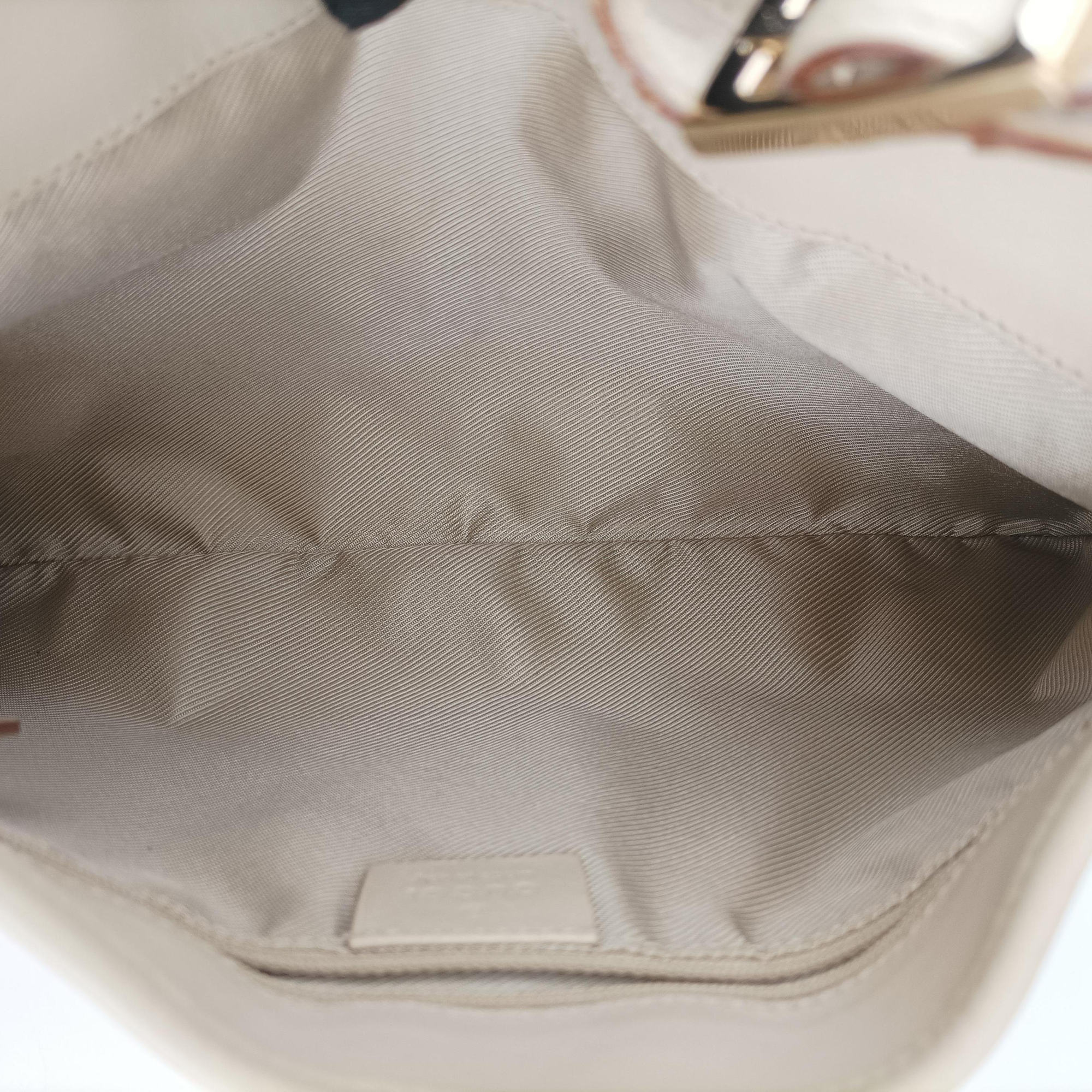 Pre-owned Gucci Jackie Ivory × Beige canvas×leather 001.40 handbag | stylenewstar