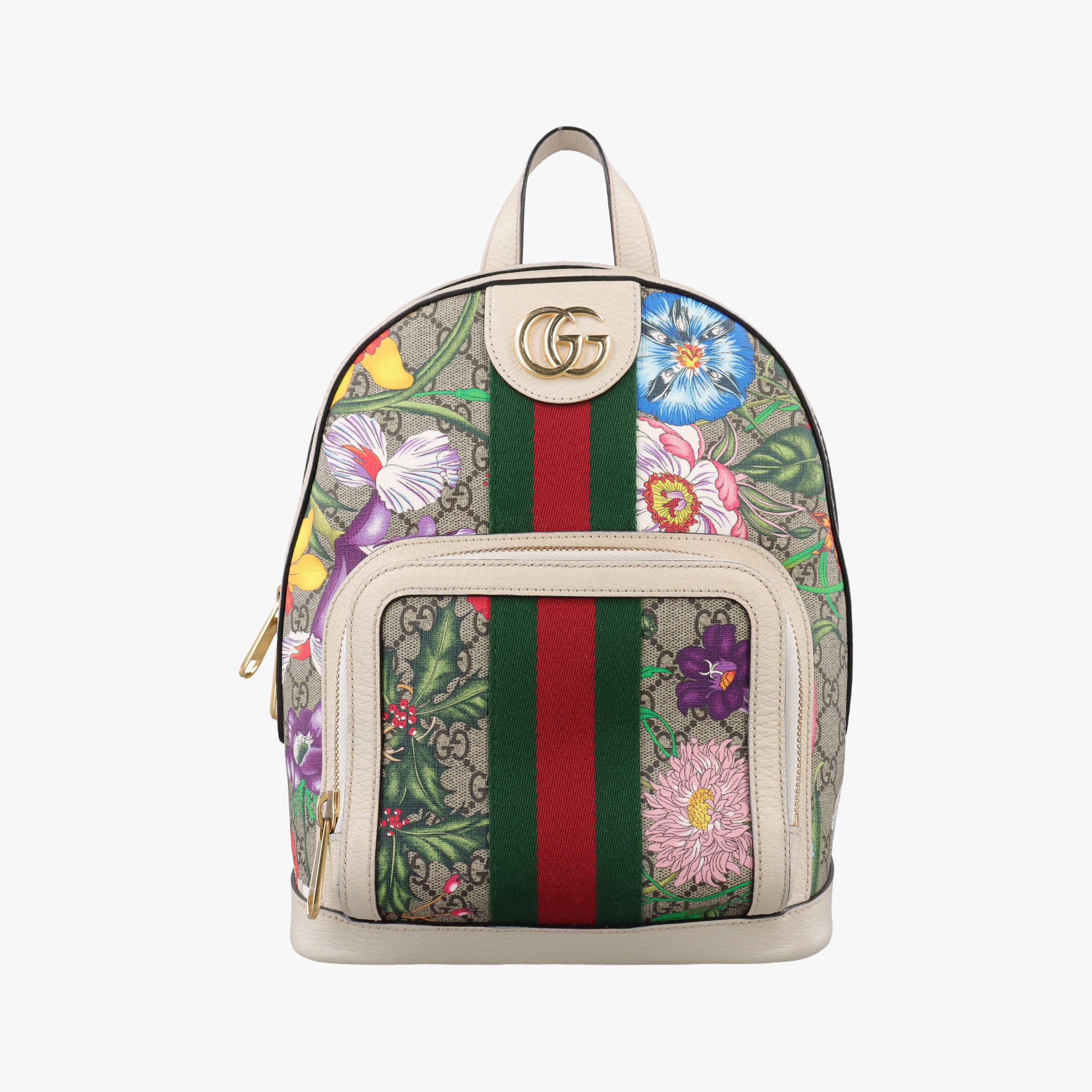Pre-owned Gucci Ophidia Flora Multicolour PVC coated canvas×leather 547965 backpack/rucksack | stylenewstar