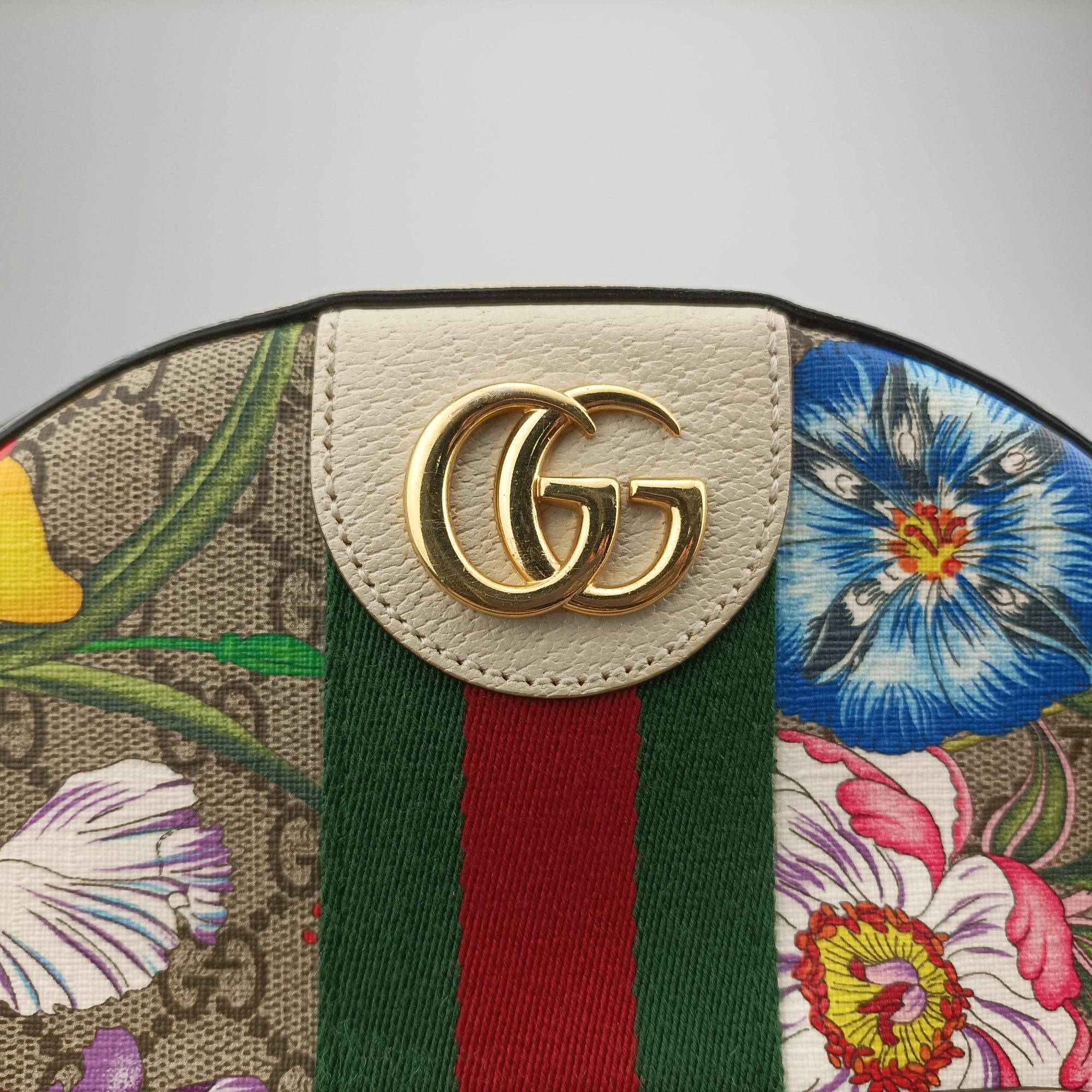 Pre-owned Gucci Ophidia Flora Multicolour PVC coated canvas×leather 547965 backpack/rucksack | stylenewstar