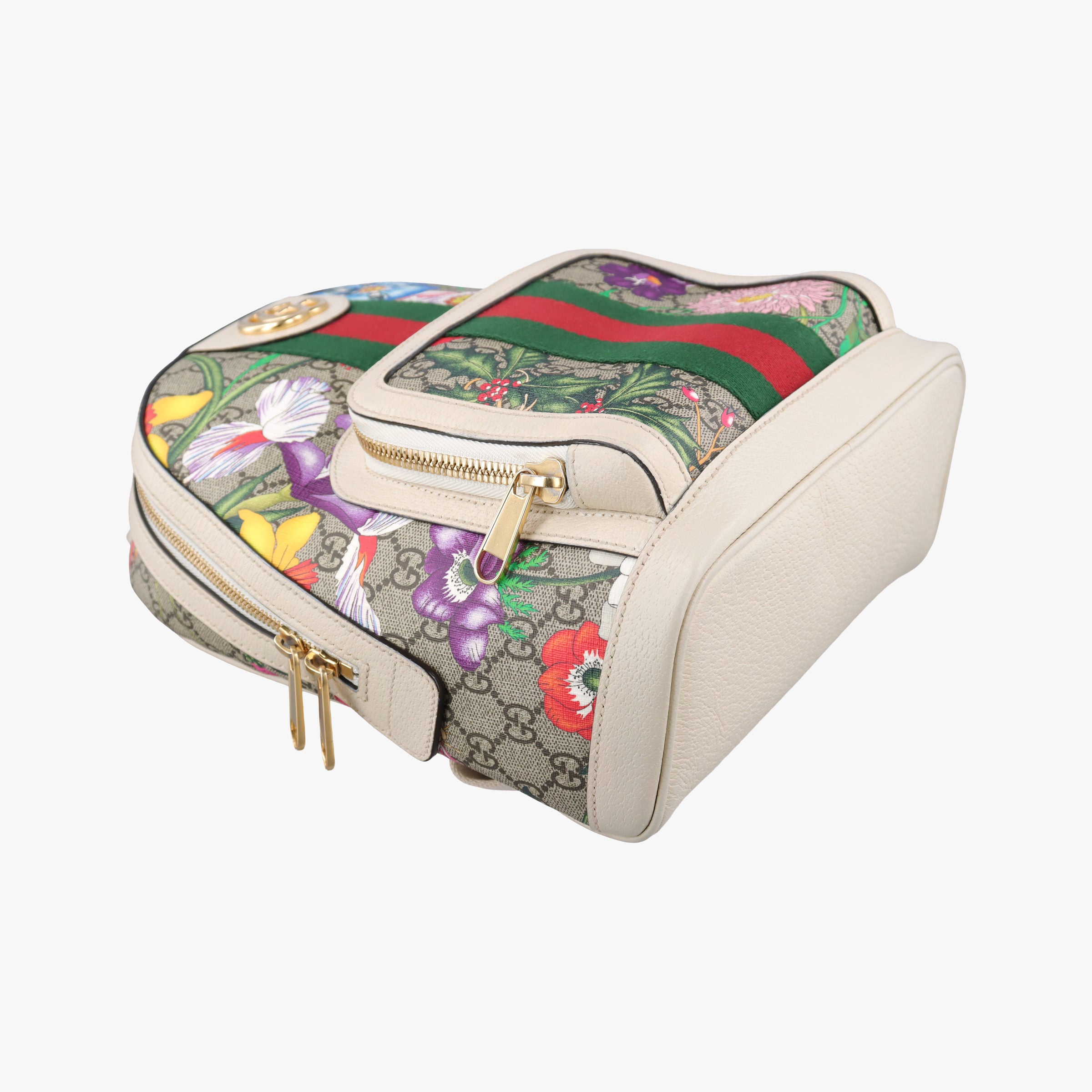 Pre-owned Gucci Ophidia Flora Multicolour PVC coated canvas×leather 547965 backpack/rucksack | stylenewstar