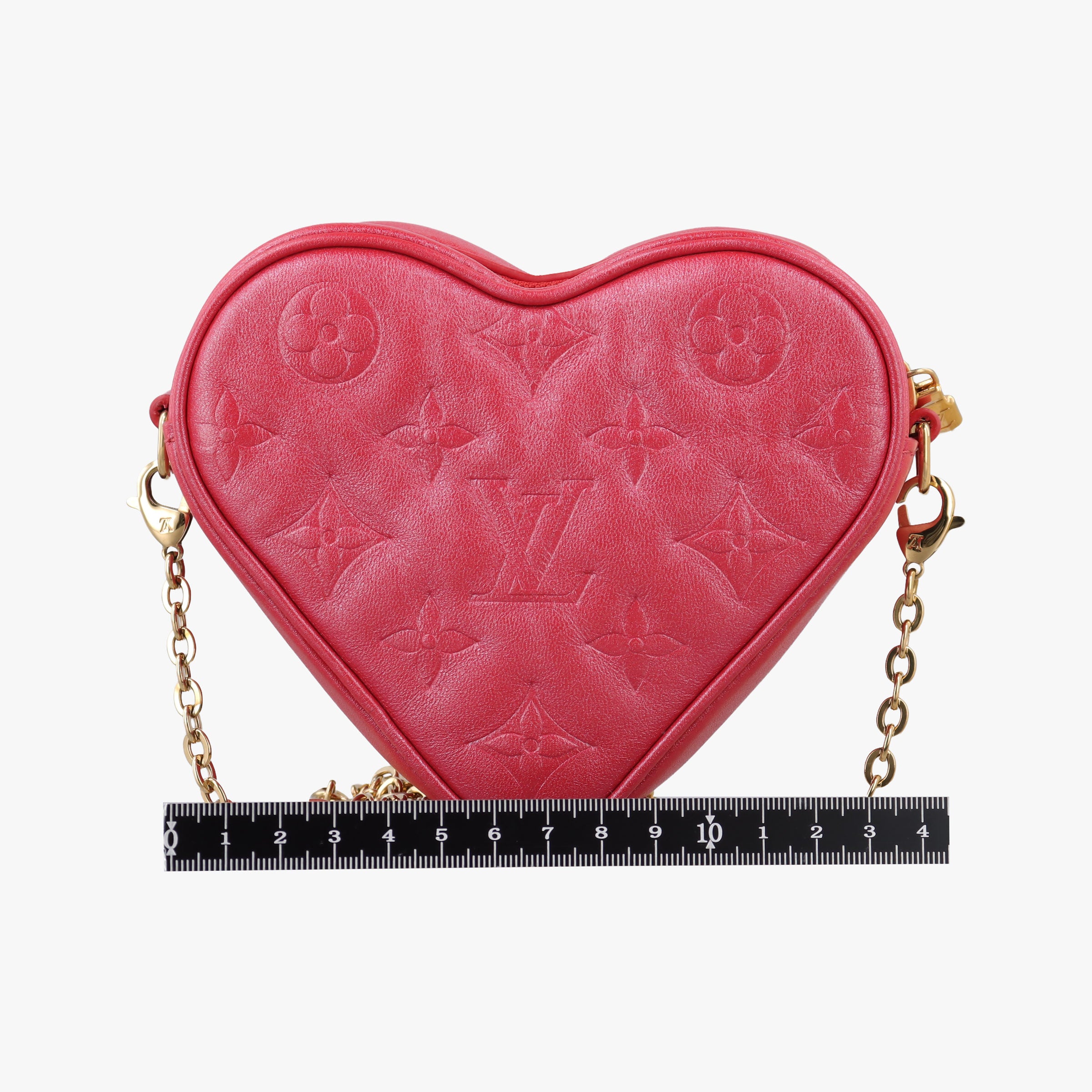 Pre-owned Louis Vuitton Heart on Chain Red Lambskin M80837 shoulderbag | stylenewstar