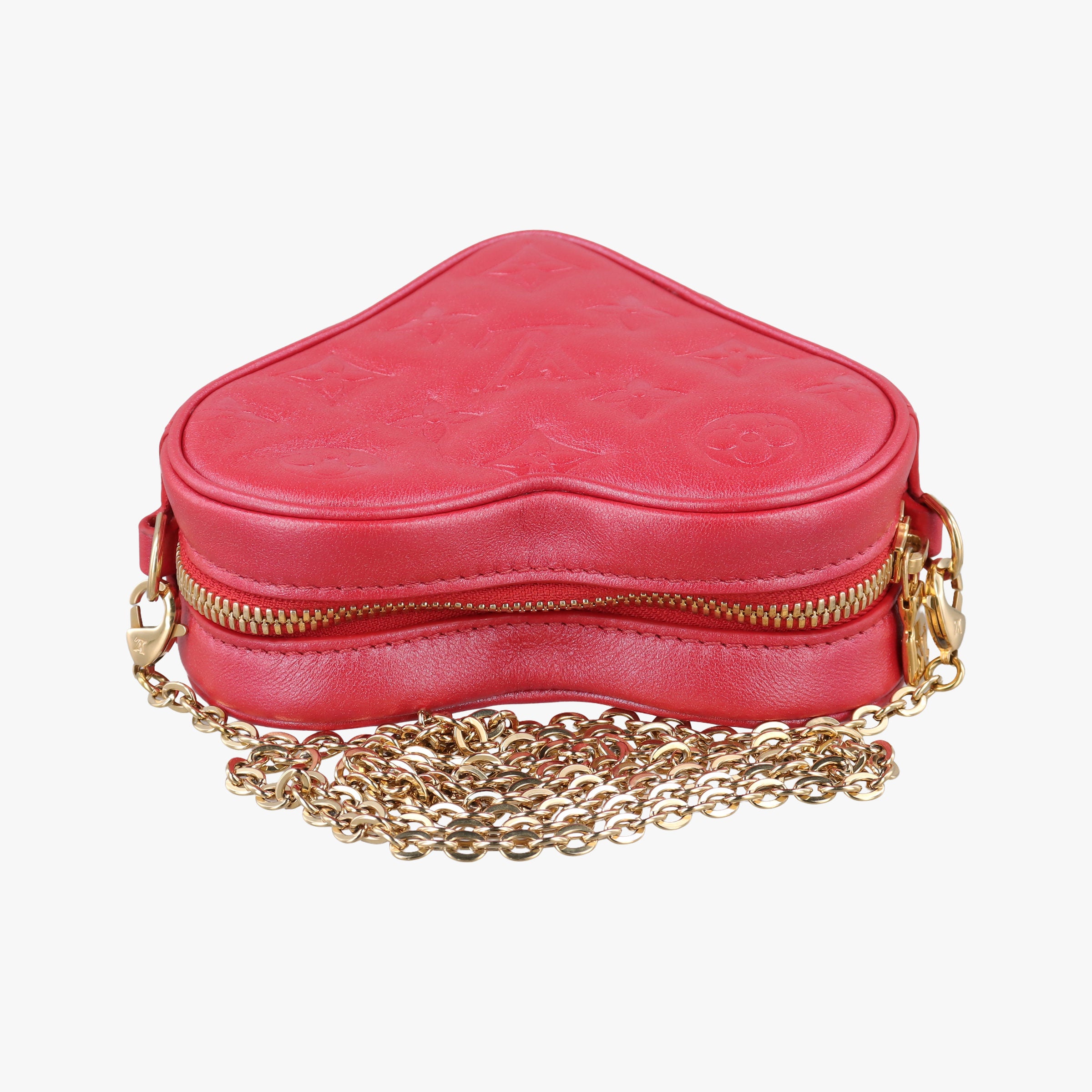 Pre-owned Louis Vuitton Heart on Chain Red Lambskin M80837 shoulderbag | stylenewstar