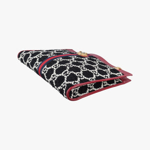Vintage Gucci Rajah Black × Red × Multi tweed × leather 537219 shoulderbag | stylenewstar