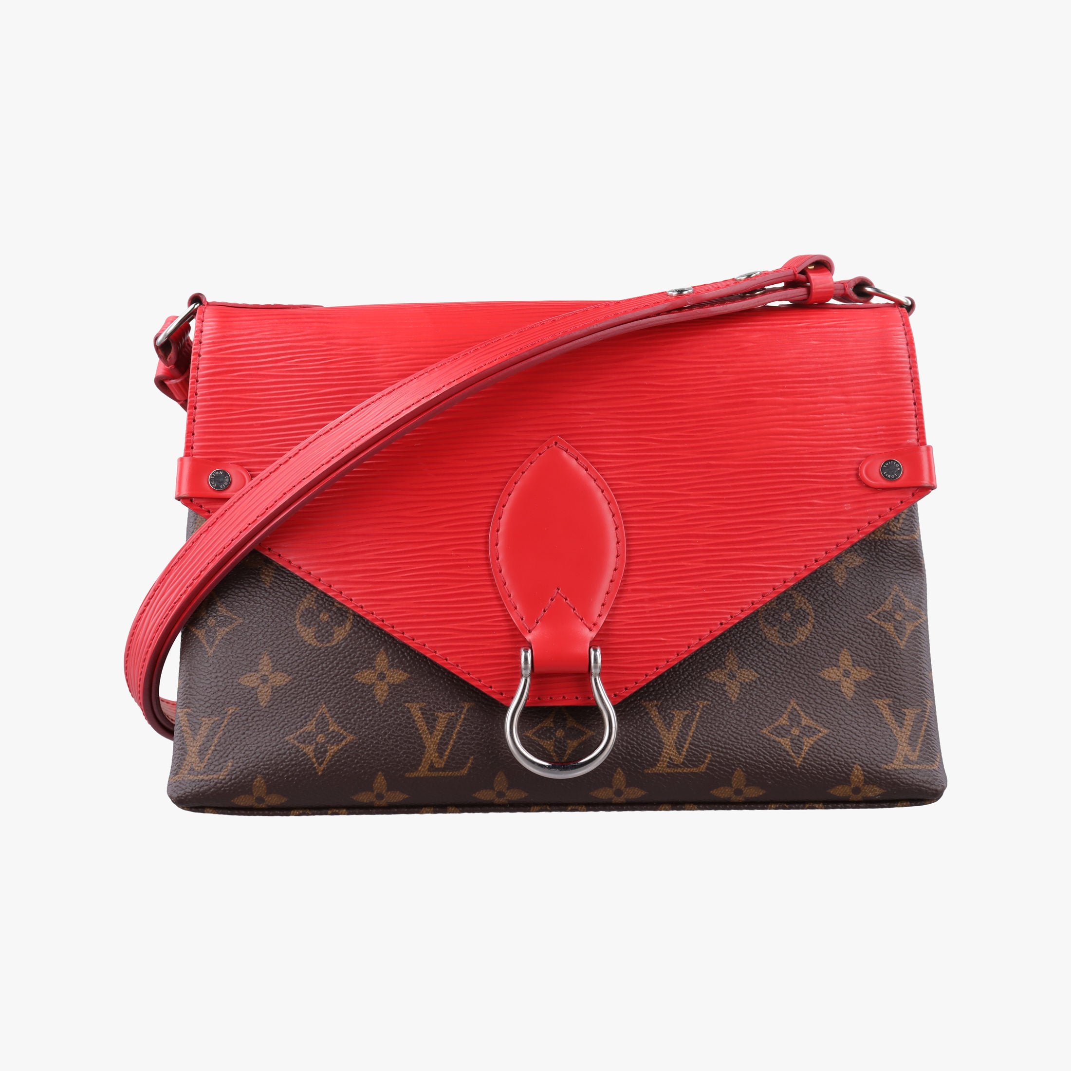 Pre-owned Louis Vuitton SAINT MICHEL Brown×COQUELICOT Monogram Canvas×epi M44031 shoulderbag | stylenewstar