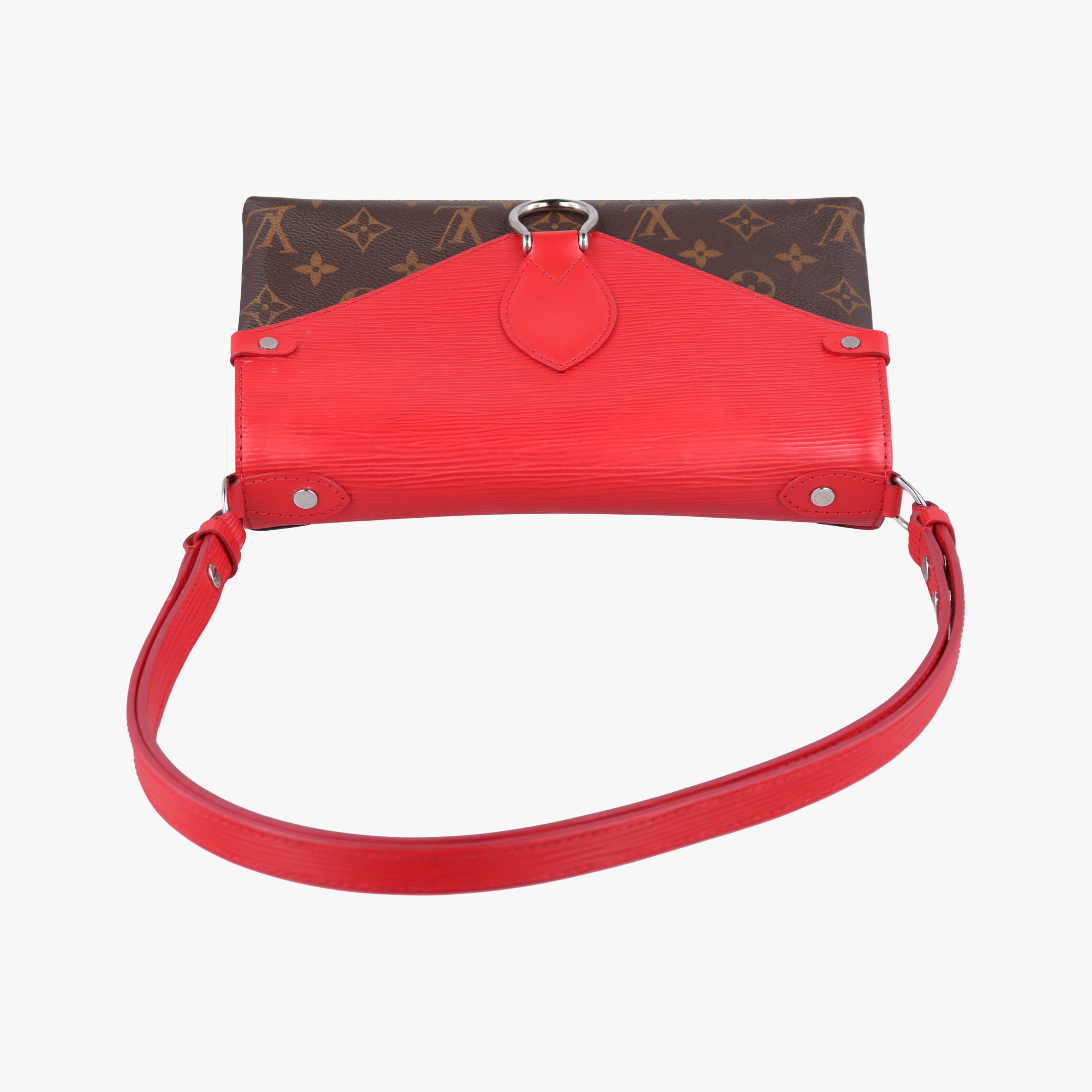 Pre-owned Louis Vuitton SAINT MICHEL Brown×COQUELICOT Monogram Canvas×epi M44031 shoulderbag | stylenewstar