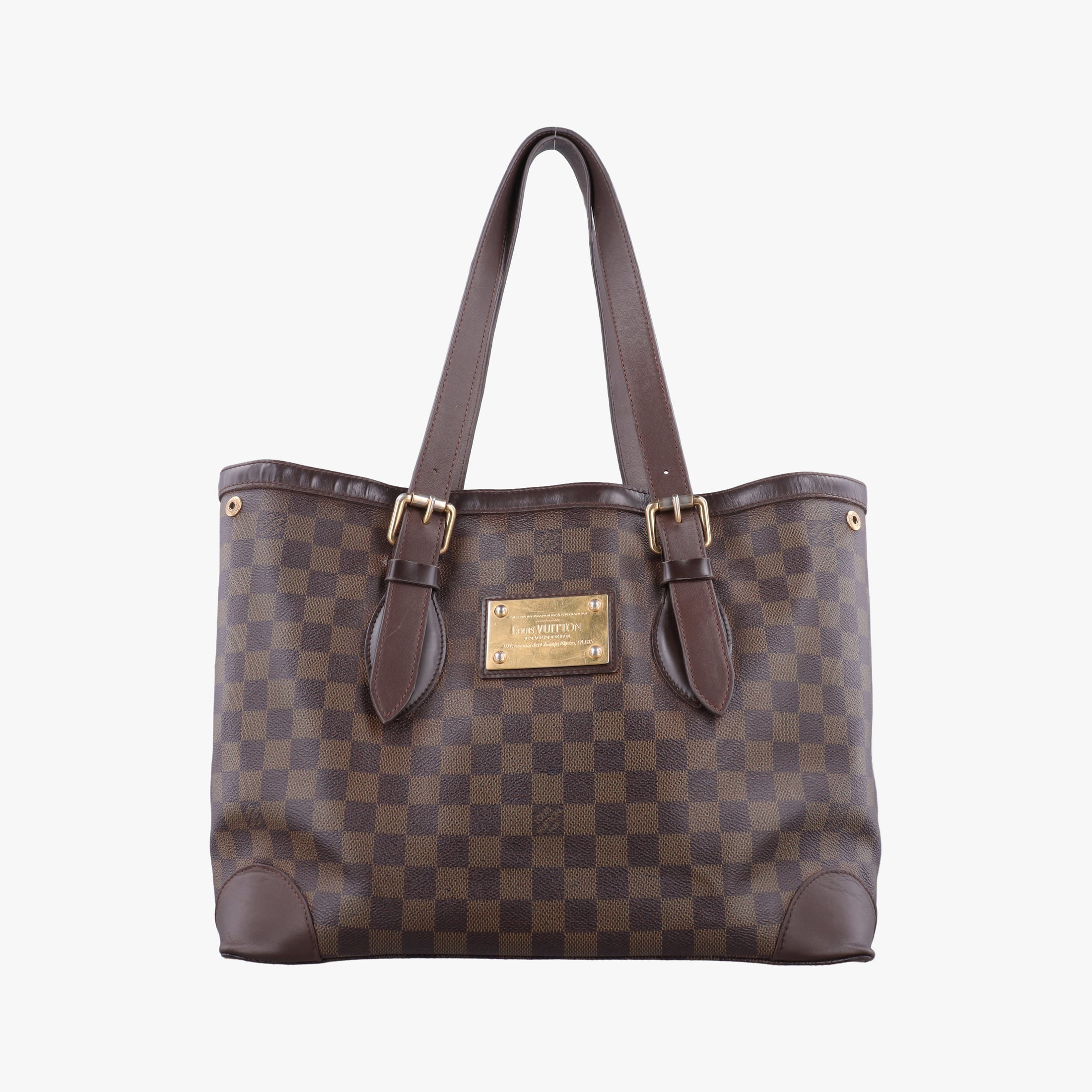 Secondhand Louis Vuitton HAMPSTEAD MM EBENE Damier Canvas N51204 handbag | stylenewstar