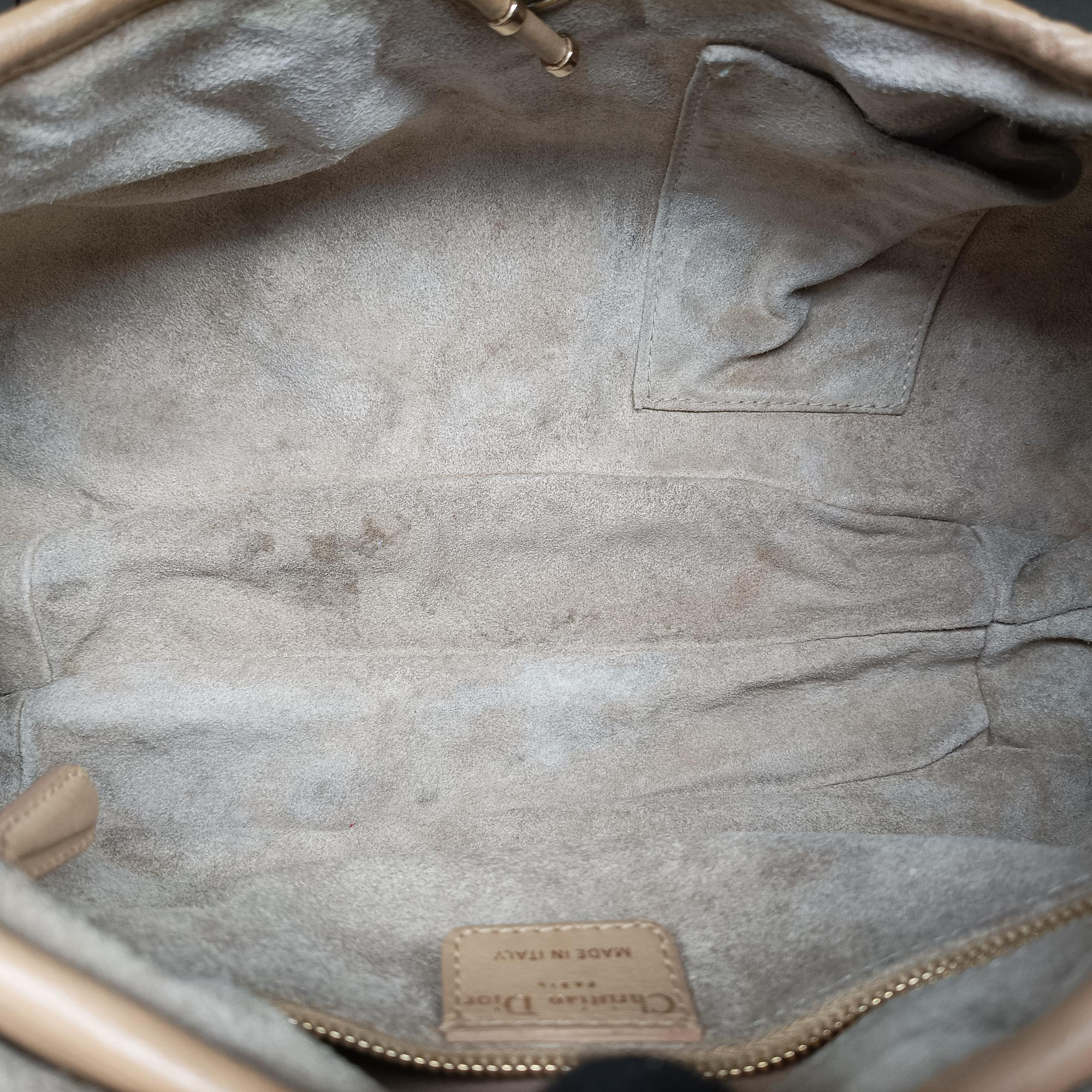 Pre-owned Christian Dior Jazz Club Beige leather  shoulderbag | stylenewstar