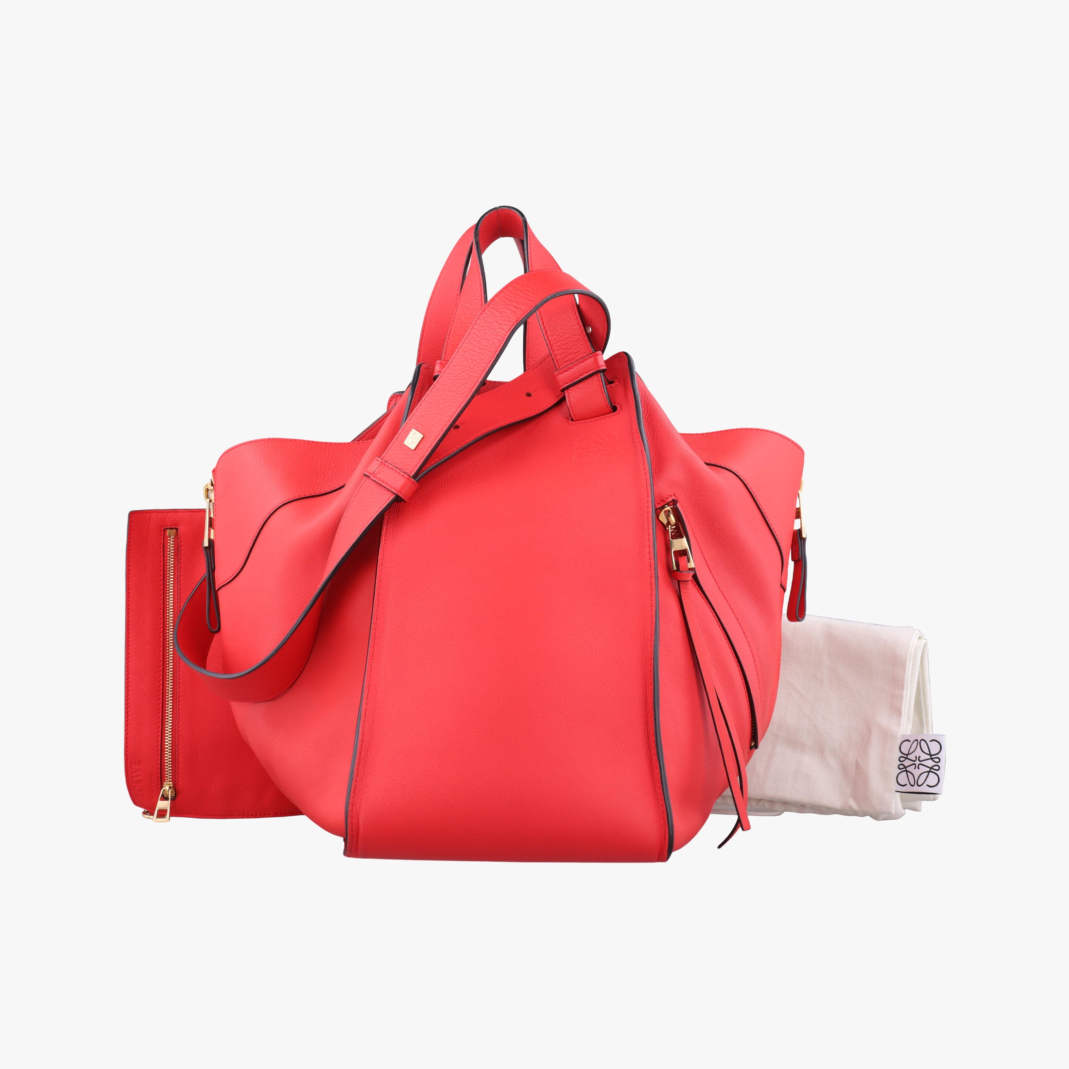 Pre-owned Loewe Hammock Red Leather  shoulderbag | stylenewstar