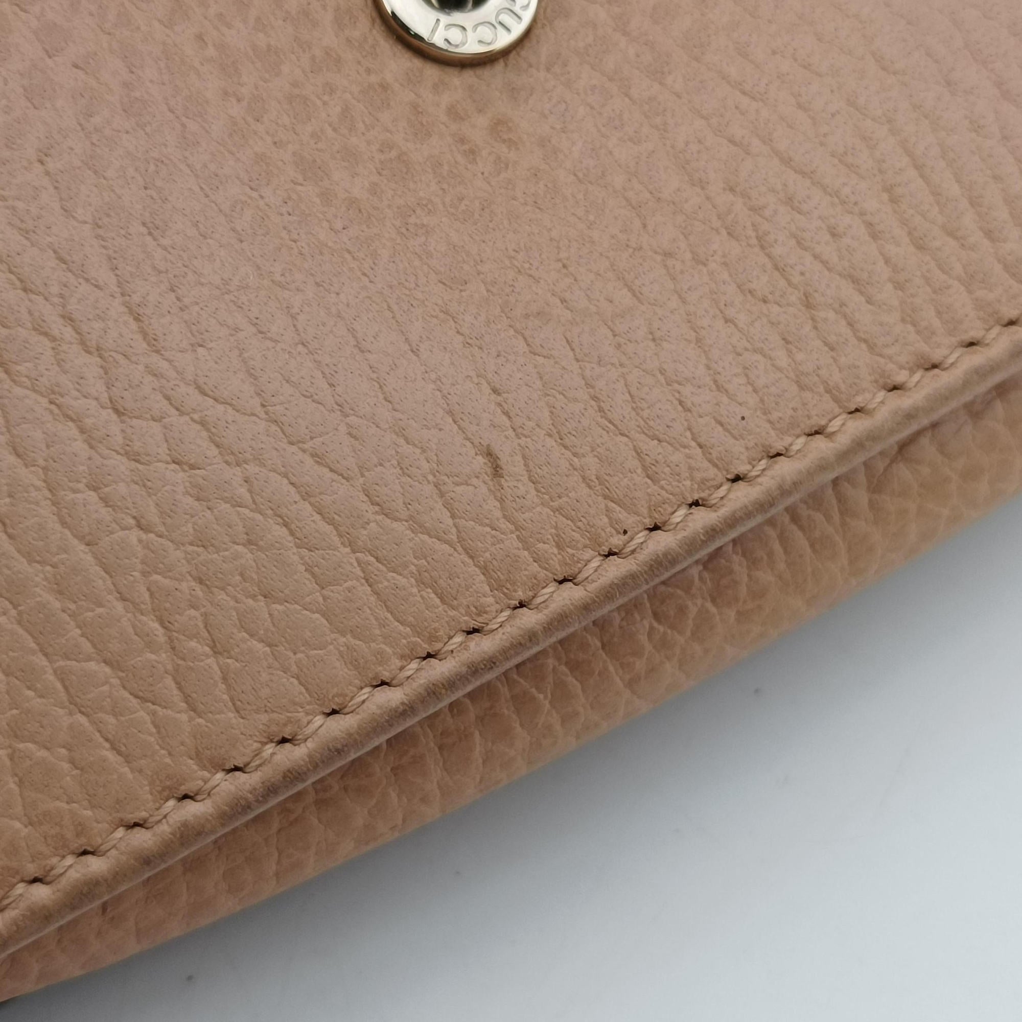Pre-owned Gucci Interlocking G Beige  Leather 510314 shoulderbag | stylenewstar