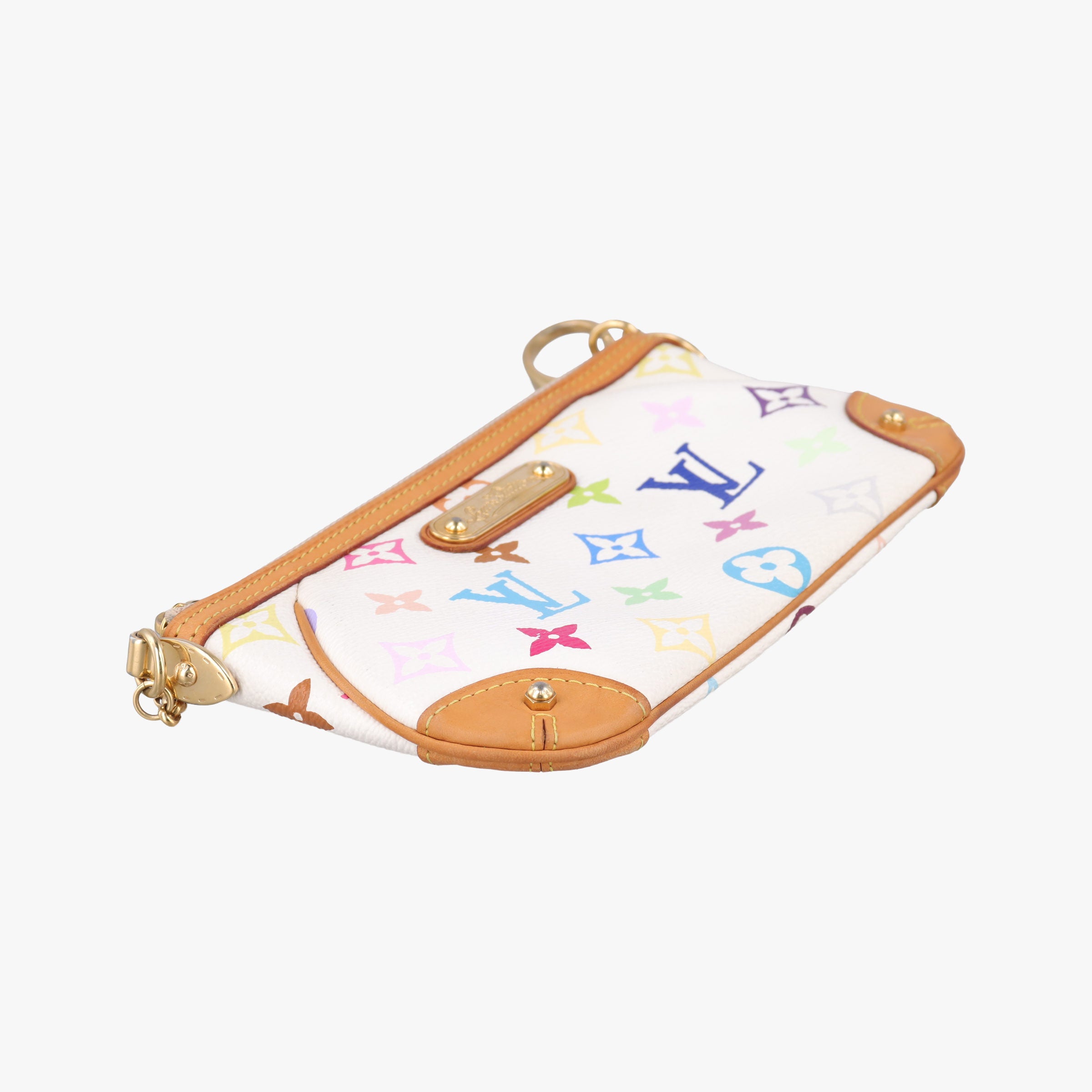 Pre-owned Louis Vuitton Pochette Mira MM Accessory Pouch white Monogram Multicolor M60096 handbag | stylenewstar