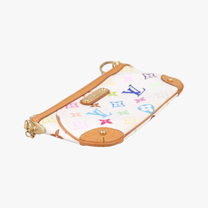 Pre-owned Louis Vuitton Pochette Mira MM Accessory Pouch white Monogram Multicolor M60096 handbag | stylenewstar