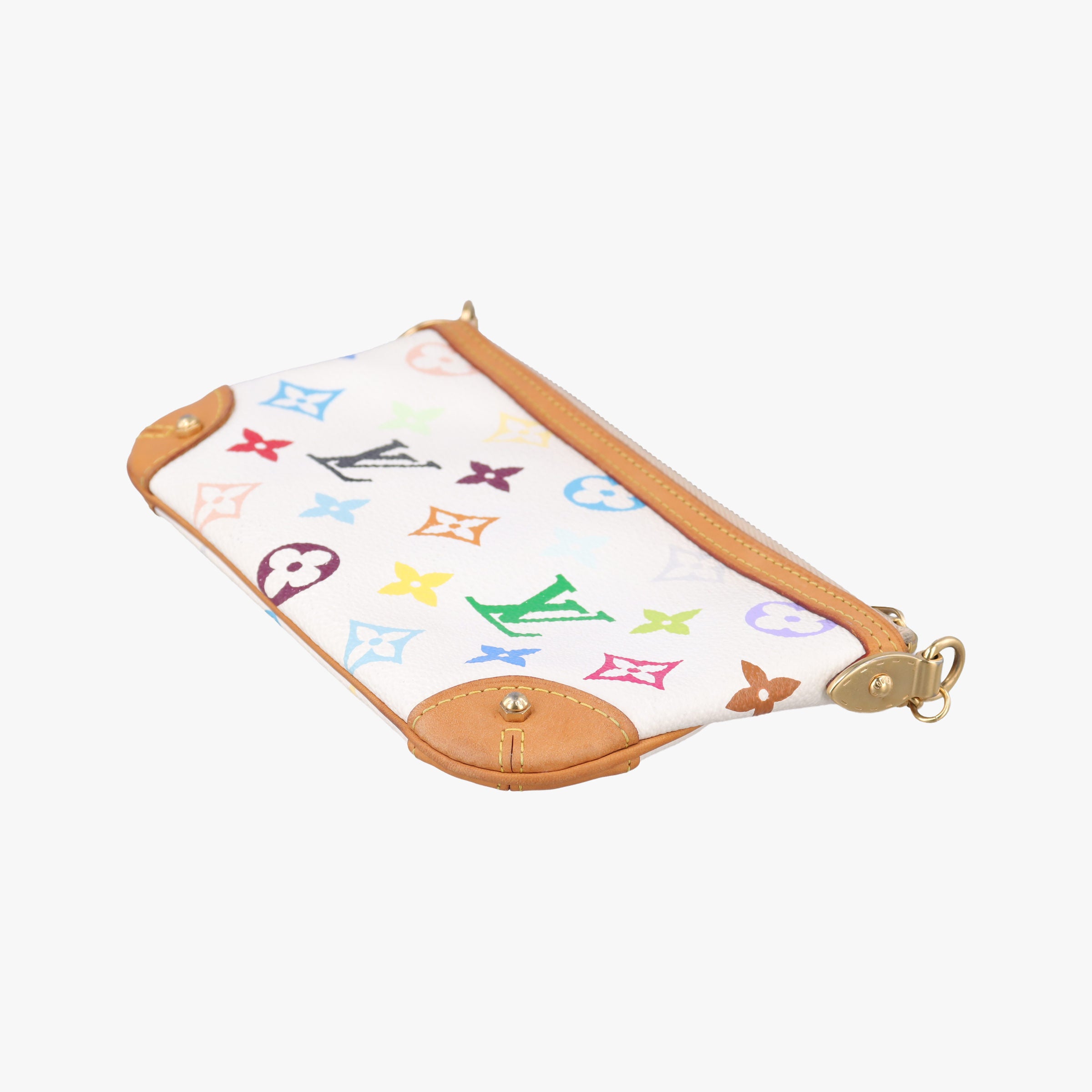 Pre-owned Louis Vuitton Pochette Mira MM Accessory Pouch white Monogram Multicolor M60096 handbag | stylenewstar