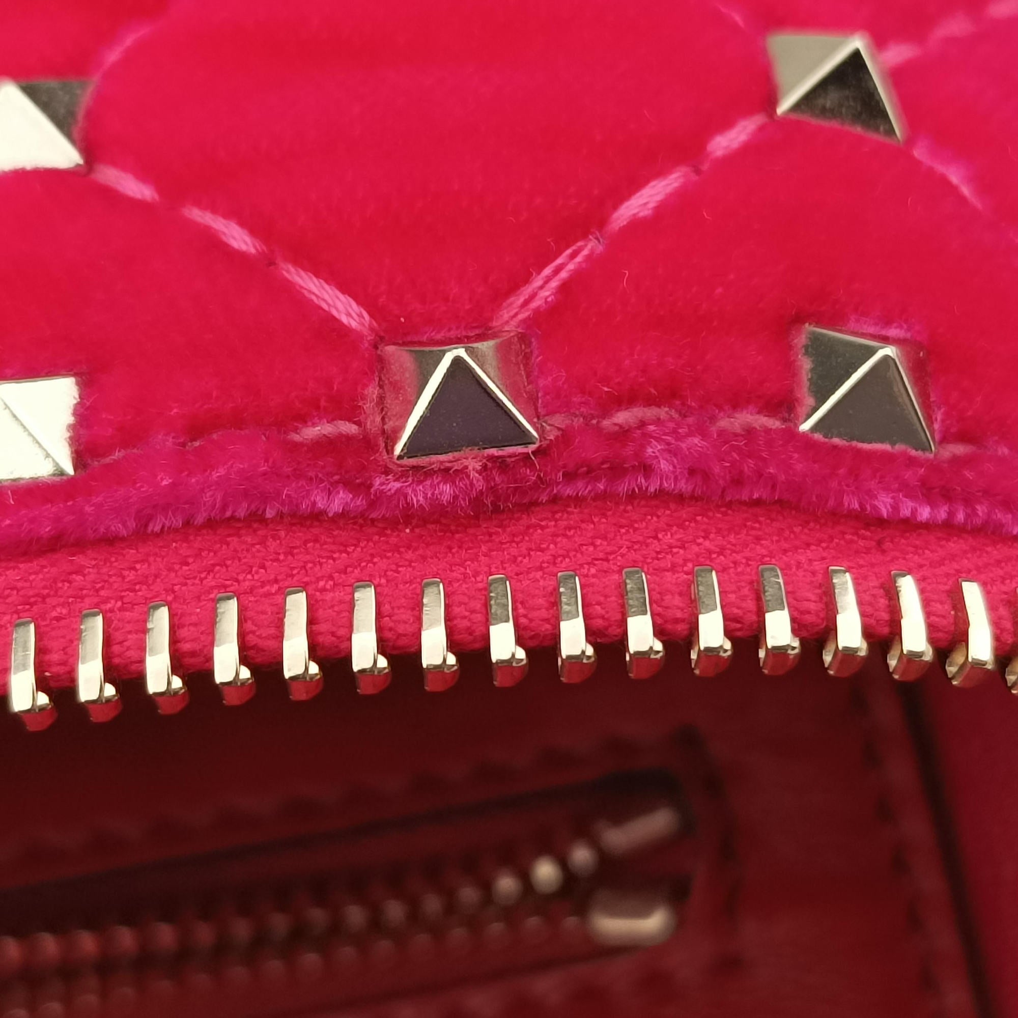 Vintage Valentino Rockstud Red Velvet  bum bag/waist bag | stylenewstar