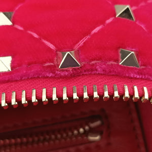 Vintage Valentino Rockstud Red Velvet  bum bag/waist bag | stylenewstar