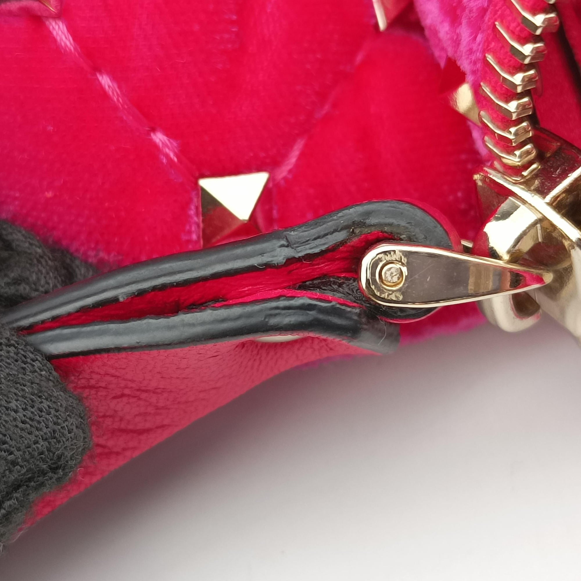 Vintage Valentino Rockstud Red Velvet  bum bag/waist bag | stylenewstar