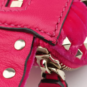 Vintage Valentino Rockstud Red Velvet  bum bag/waist bag | stylenewstar