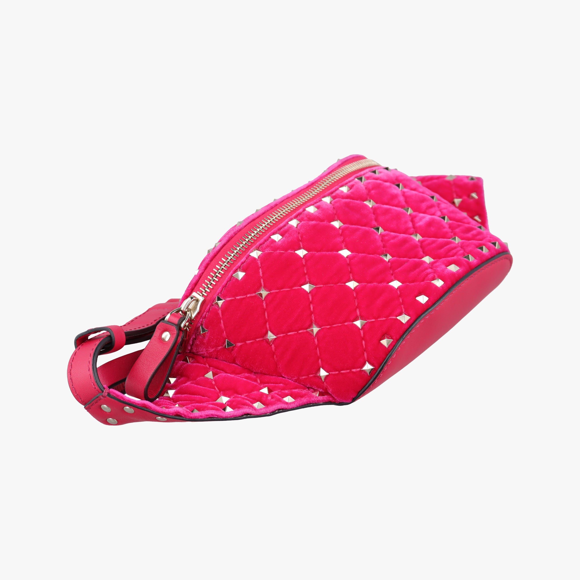 Vintage Valentino Rockstud Red Velvet  bum bag/waist bag | stylenewstar