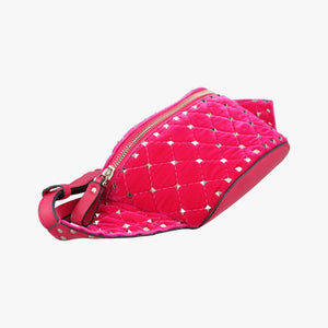 Vintage Valentino Rockstud Red Velvet  bum bag/waist bag | stylenewstar