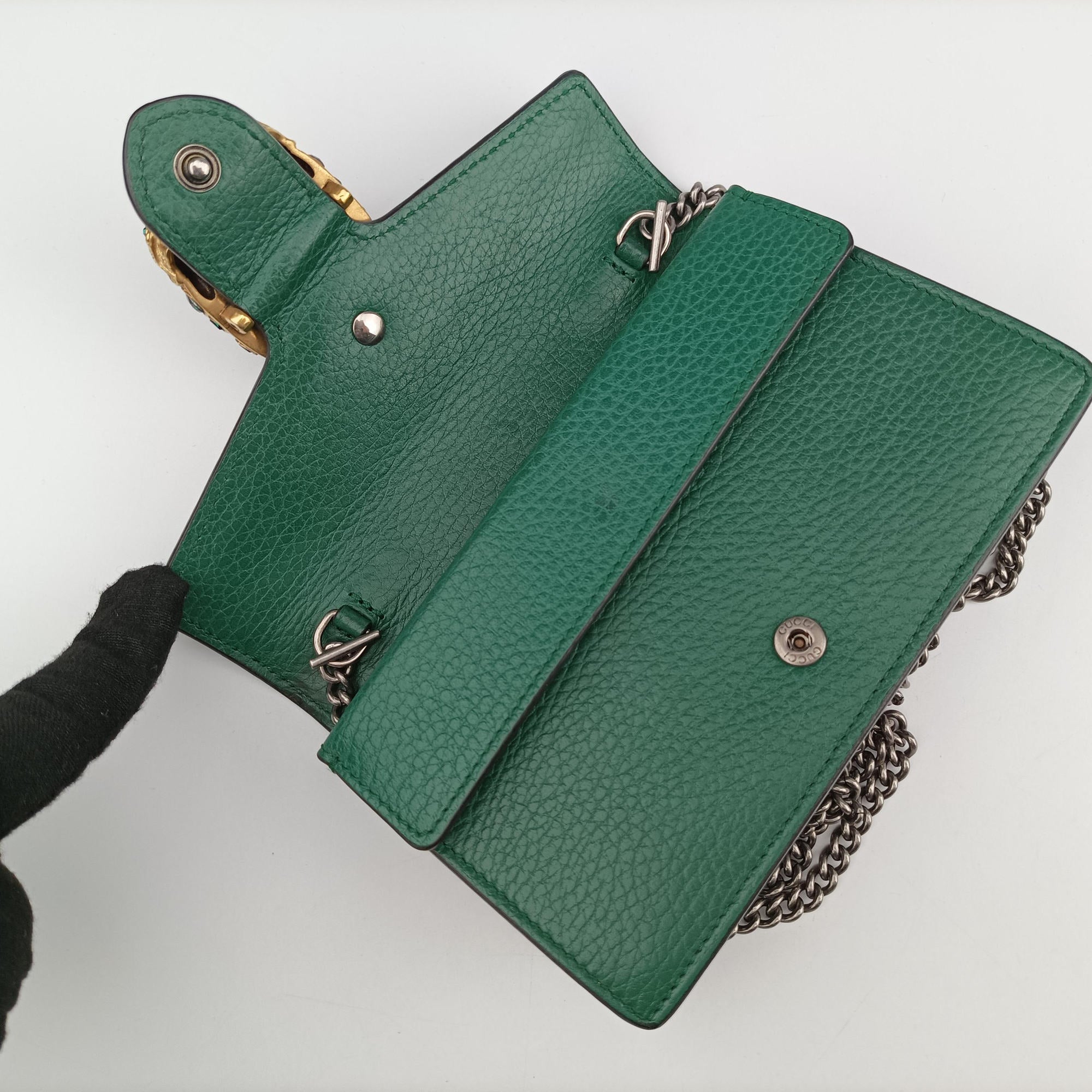 Pre-owned Gucci Dionysus Green Leather 476432 shoulderbag | stylenewstar