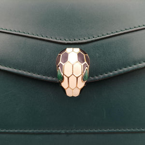 Secondhand Bvlgari SERPENTI FOREVER Green Leather  shoulderbag | stylenewstar