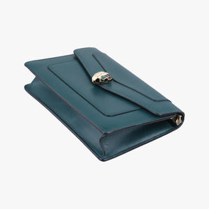 Secondhand Bvlgari SERPENTI FOREVER Green Leather  shoulderbag | stylenewstar