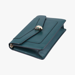 Secondhand Bvlgari SERPENTI FOREVER Green Leather  shoulderbag | stylenewstar