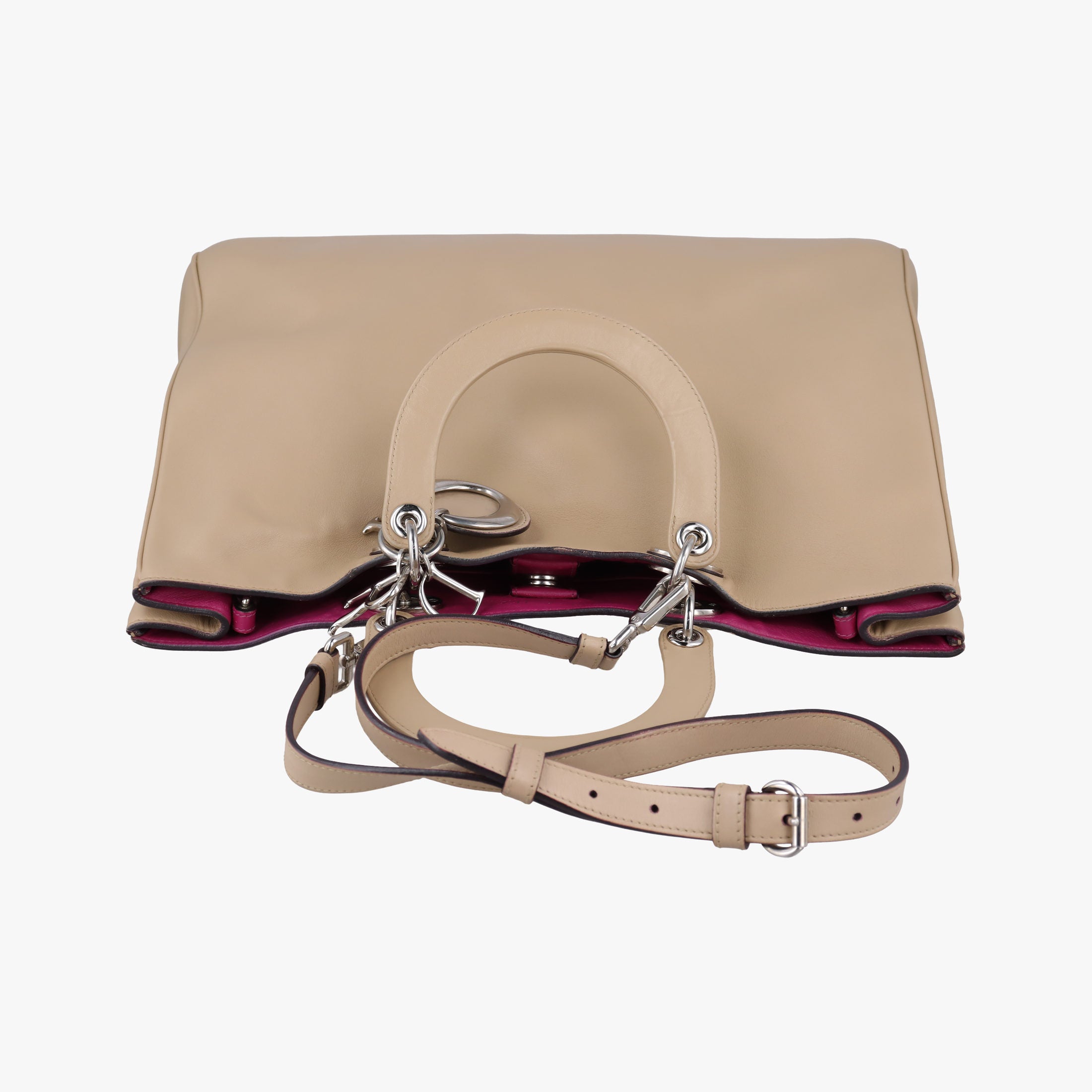 Pre-owned Christian Dior Diorissimo Beige Leather  shoulderbag | stylenewstar