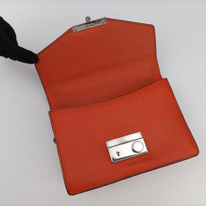 Secondhand Prada Sound Lock Orange SAFFIANO Leather BN0924 shoulderbag | stylenewstar