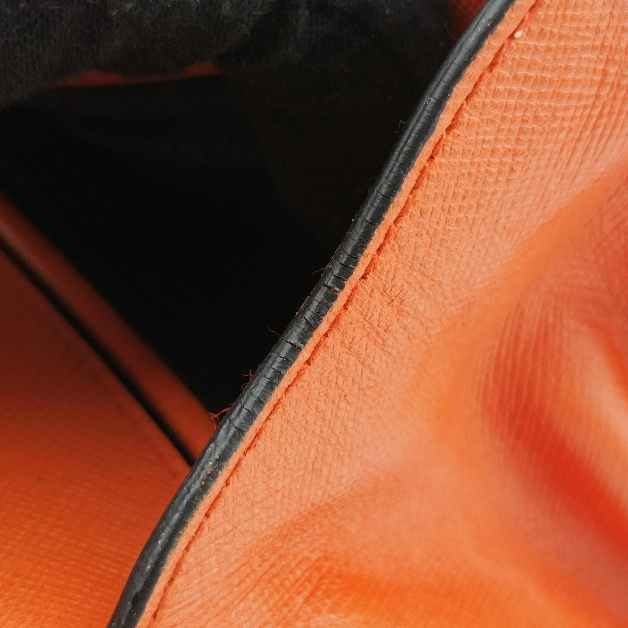 Secondhand Prada Sound Lock Orange SAFFIANO Leather BN0924 shoulderbag | stylenewstar