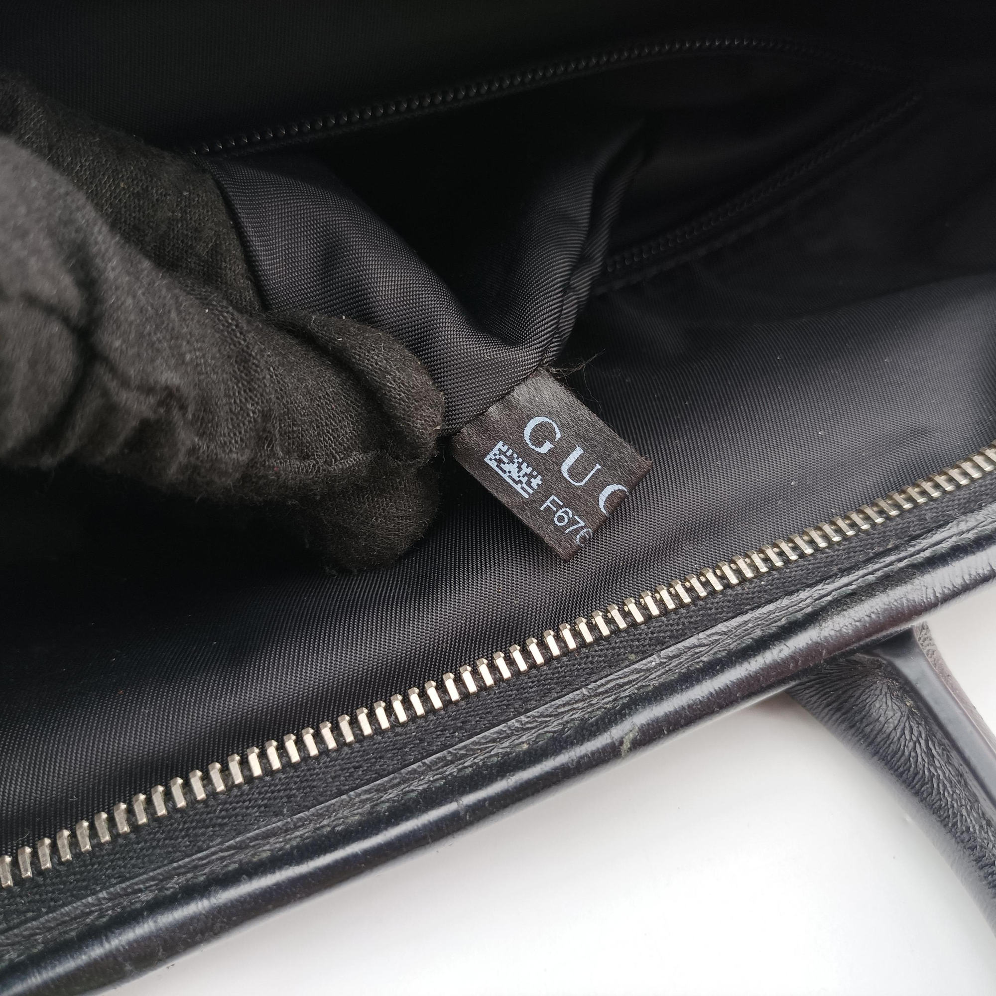 Pre-owned Gucci Guccissima Black Leather 246392 handbag | stylenewstar