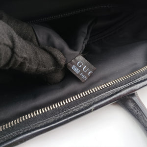 Pre-owned Gucci Guccissima Black Leather 246392 handbag | stylenewstar
