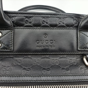 Pre-owned Gucci Guccissima Black Leather 246392 handbag | stylenewstar