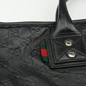 Pre-owned Gucci Guccissima Black Leather 246392 handbag | stylenewstar