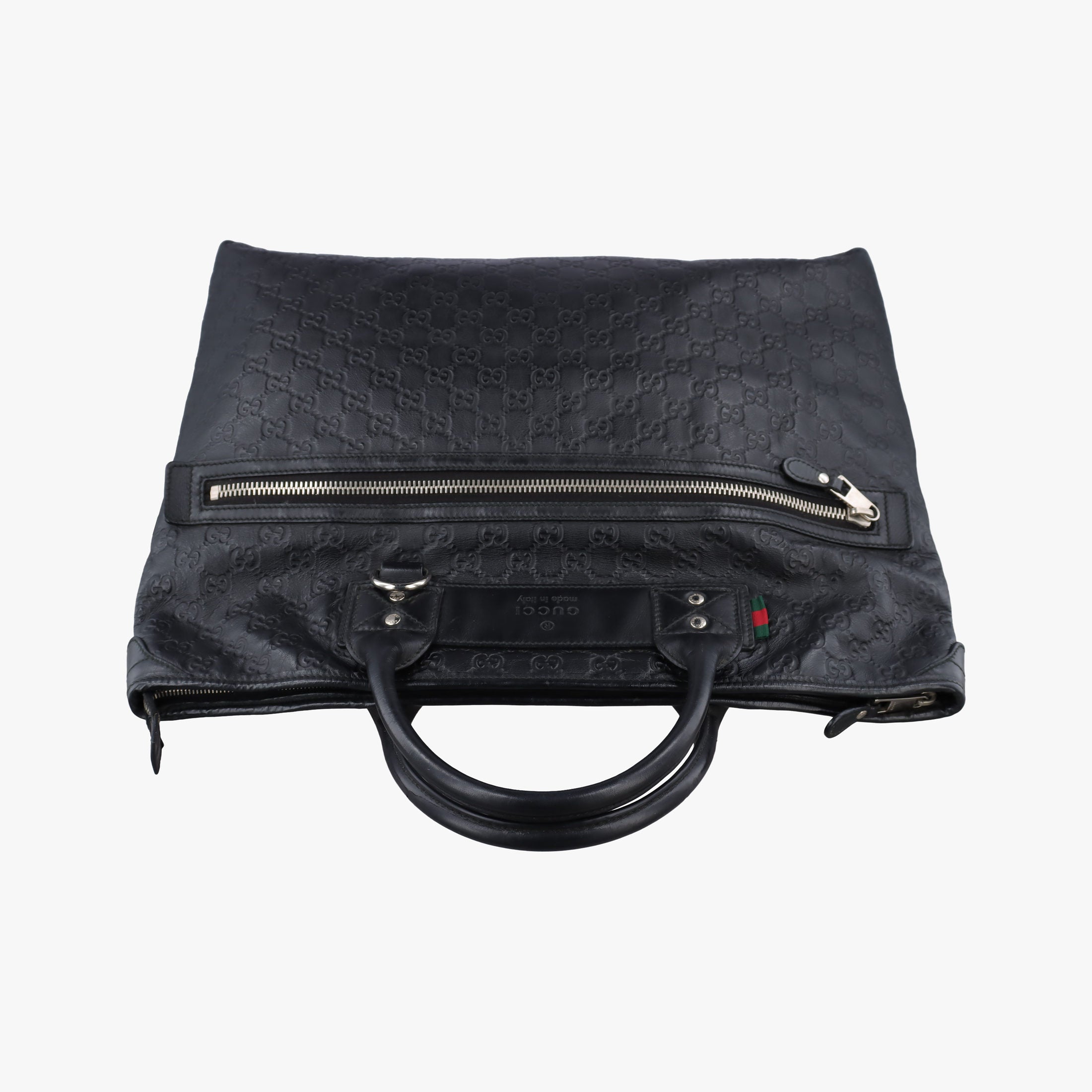 Pre-owned Gucci Guccissima Black Leather 246392 handbag | stylenewstar
