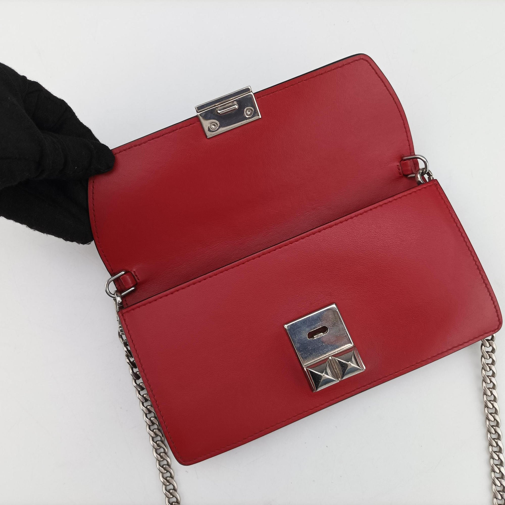 Secondhand Prada Elektra Studded Red Leather IDH061 shoulderbag | stylenewstar