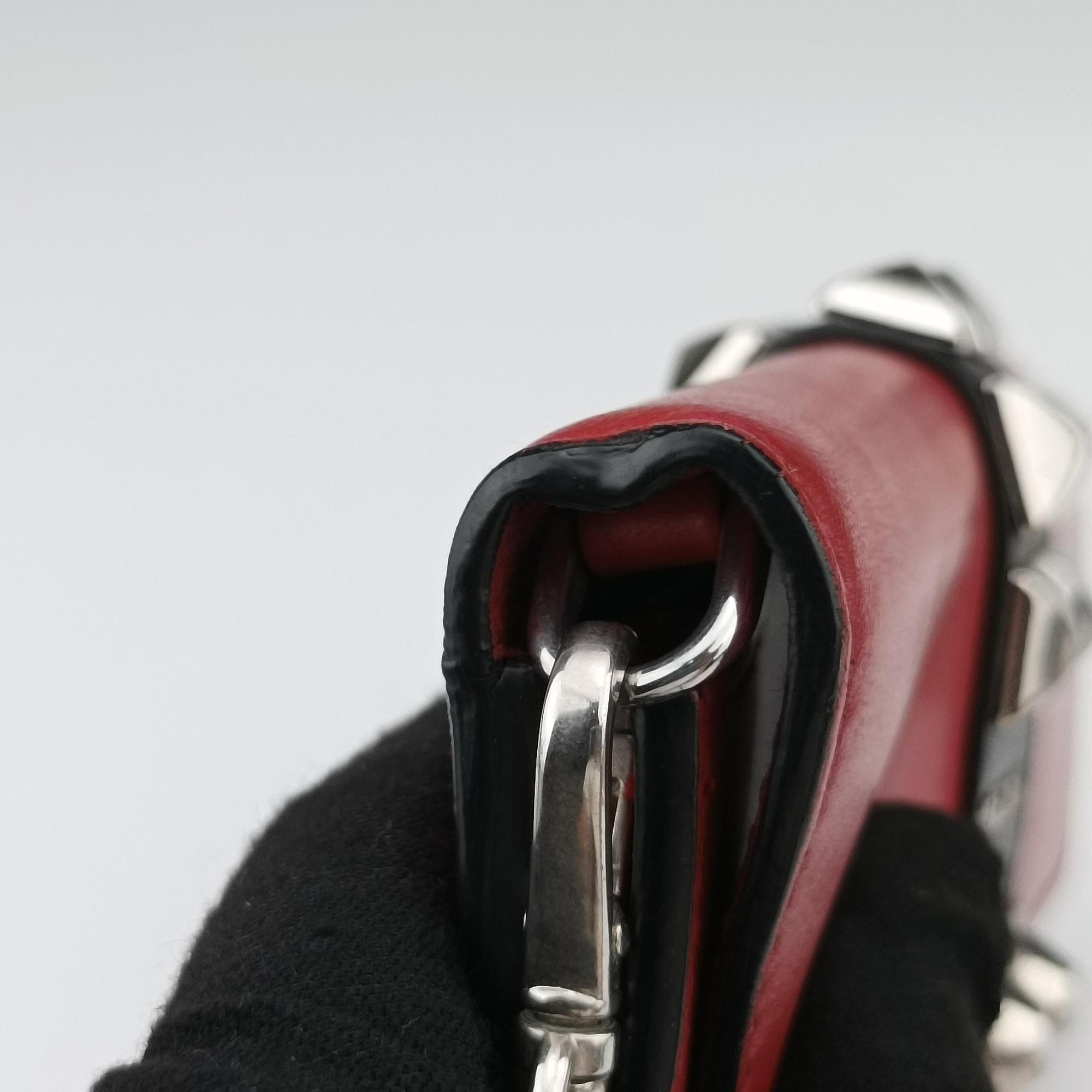 Secondhand Prada Elektra Studded Red Leather IDH061 shoulderbag | stylenewstar