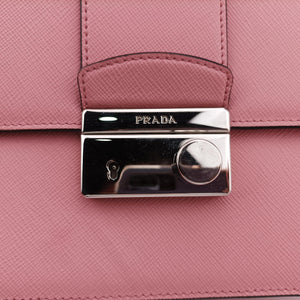 Pre-owned Prada Sound Lock Pink SAFFIANO Leather 1BD034 shoulderbag | stylenewstar