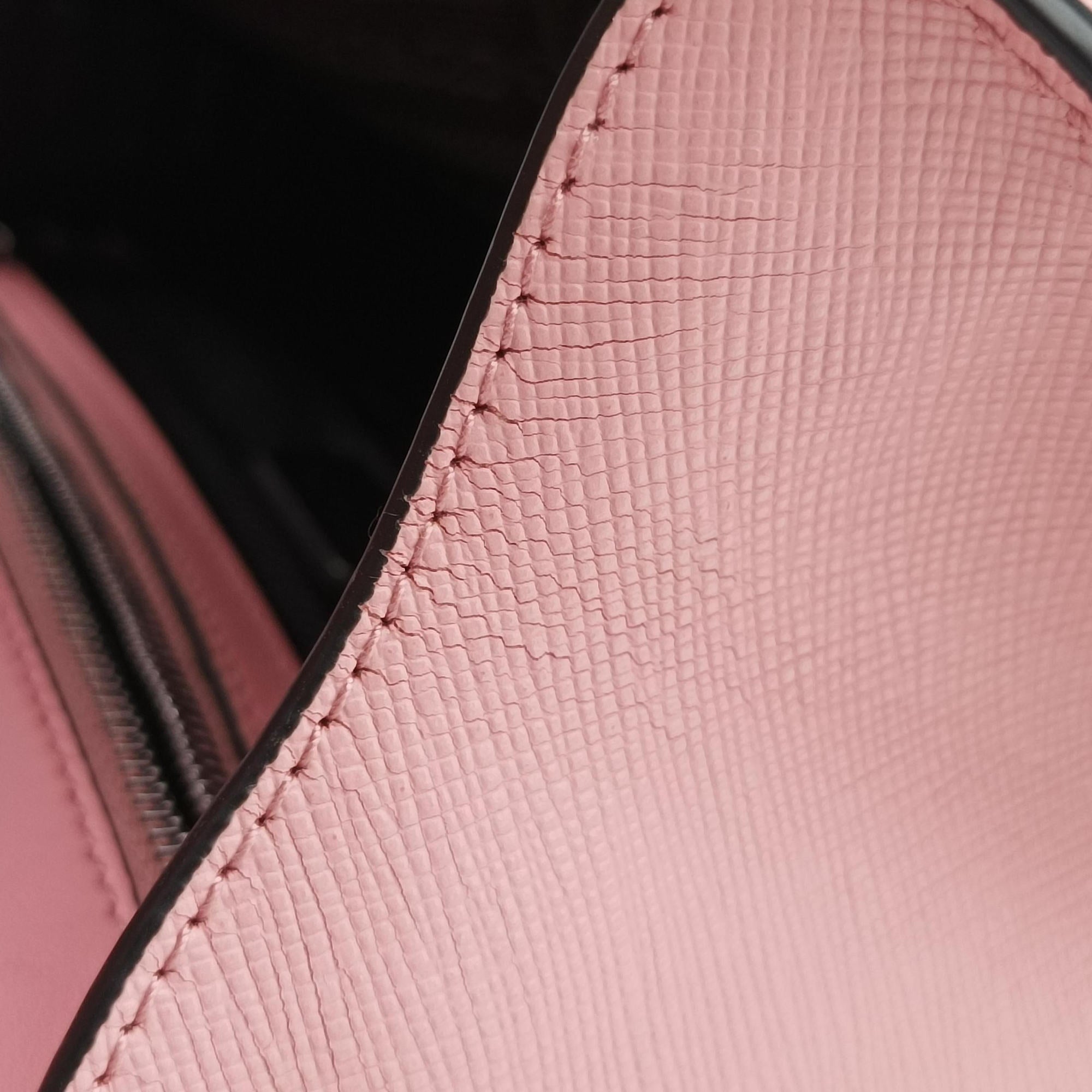 Pre-owned Prada Sound Lock Pink SAFFIANO Leather 1BD034 shoulderbag | stylenewstar